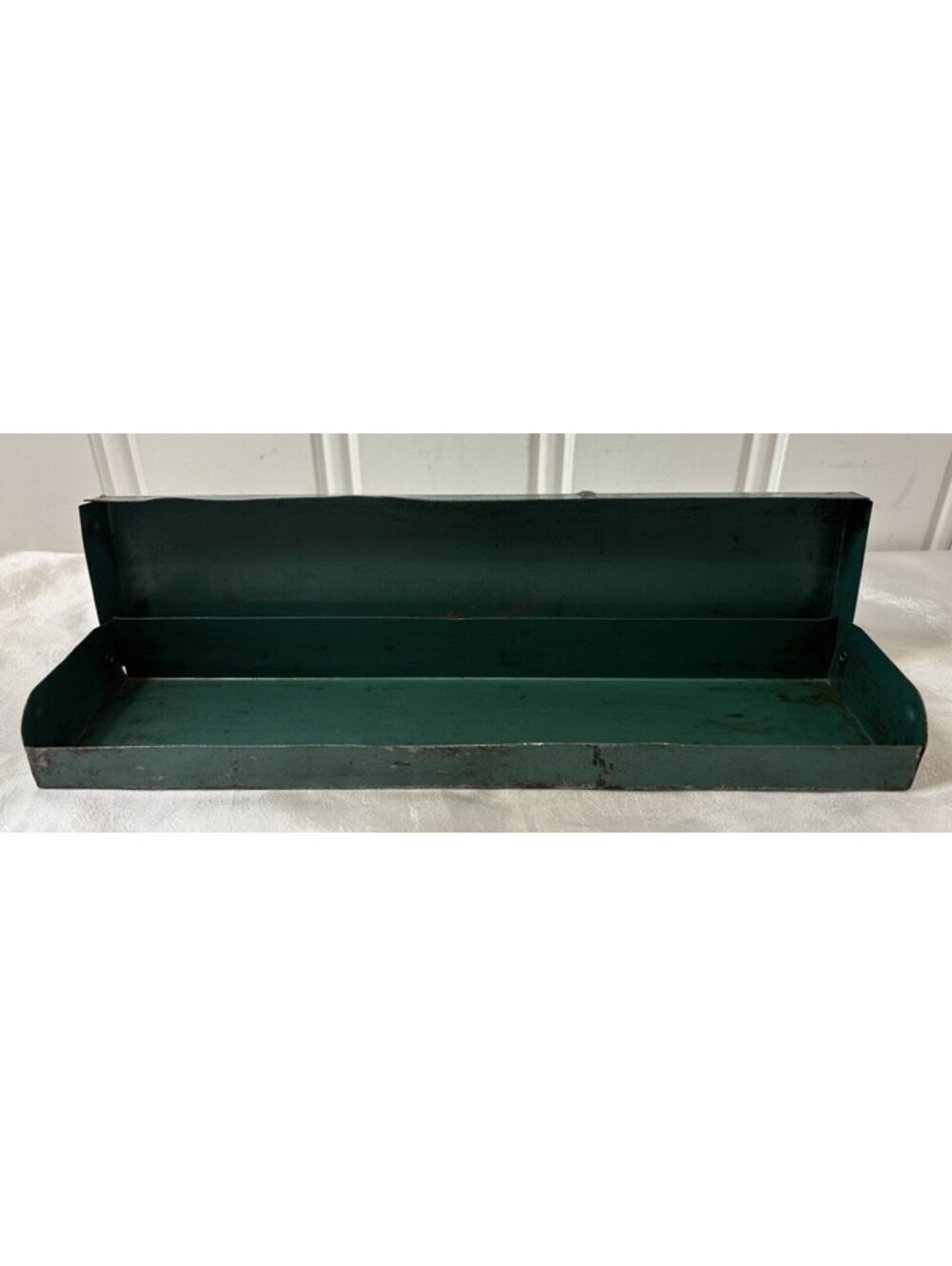 Vintage Green Metal Tool Accessories Box 10.25 X 2.5”X 1.5” Case Only